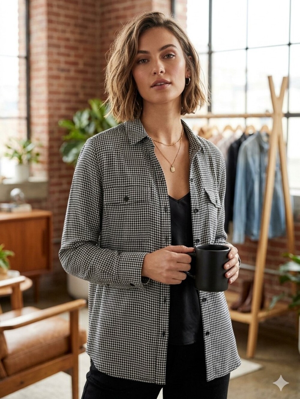 Black white blouse